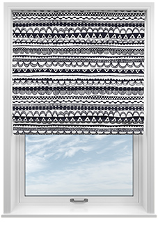 Bohemian, Black - Motorised Roman Blind